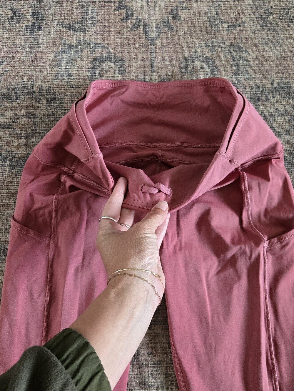 Lululemon Fast and Free High Rise Tight Leggings Pockets 25" Cool Cherry Tint 8 - Picture 6 of 10